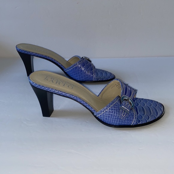 Franco Sarto baby blue 2 1/2 inch open toed mules - Picture 4 of 6